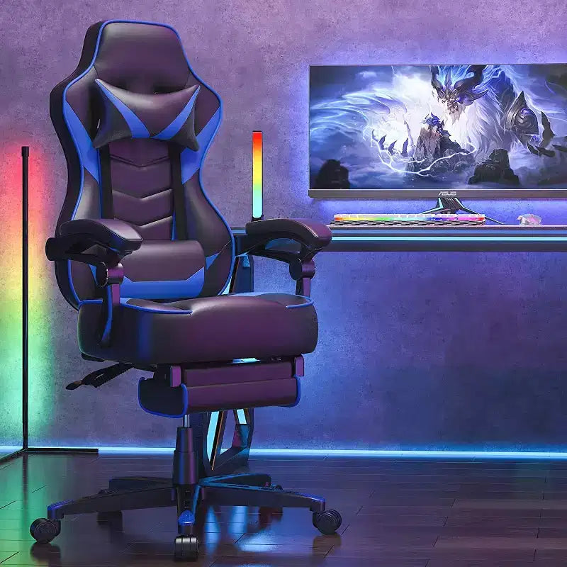 Sillón de oficina ELECWISH con reposapiés, soporte lumbar, silla ergonómica transpirable con cojín de muelles ensacados, sillas para adultos