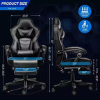 Sillón de oficina ELECWISH con reposapiés, soporte lumbar, silla ergonómica transpirable con cojín de muelles ensacados, sillas para adultos
