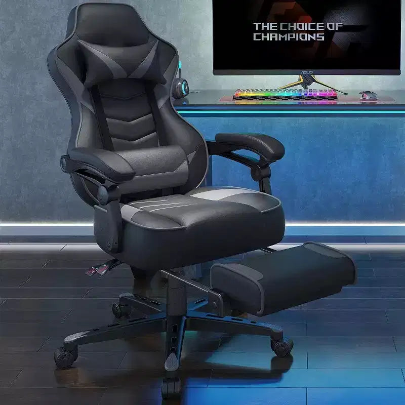 Sillón de oficina ELECWISH con reposapiés, soporte lumbar, silla ergonómica transpirable con cojín de muelles ensacados, sillas para adultos