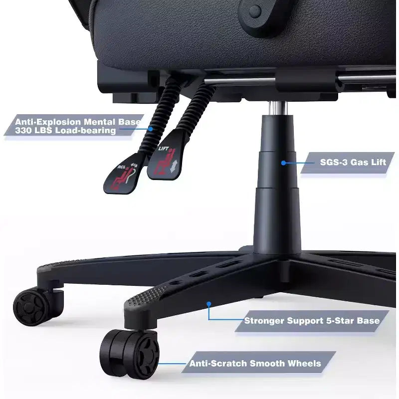 Sillón de oficina ELECWISH con reposapiés, soporte lumbar, silla ergonómica transpirable con cojín de muelles ensacados, sillas para adultos