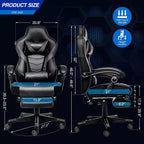Sillón de oficina ELECWISH con reposapiés, soporte lumbar, silla ergonómica transpirable con cojín de muelles ensacados, sillas para adultos
