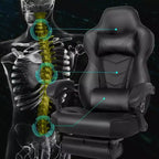 Sillón de oficina ELECWISH con reposapiés, soporte lumbar, silla ergonómica transpirable con cojín de muelles ensacados, sillas para adultos