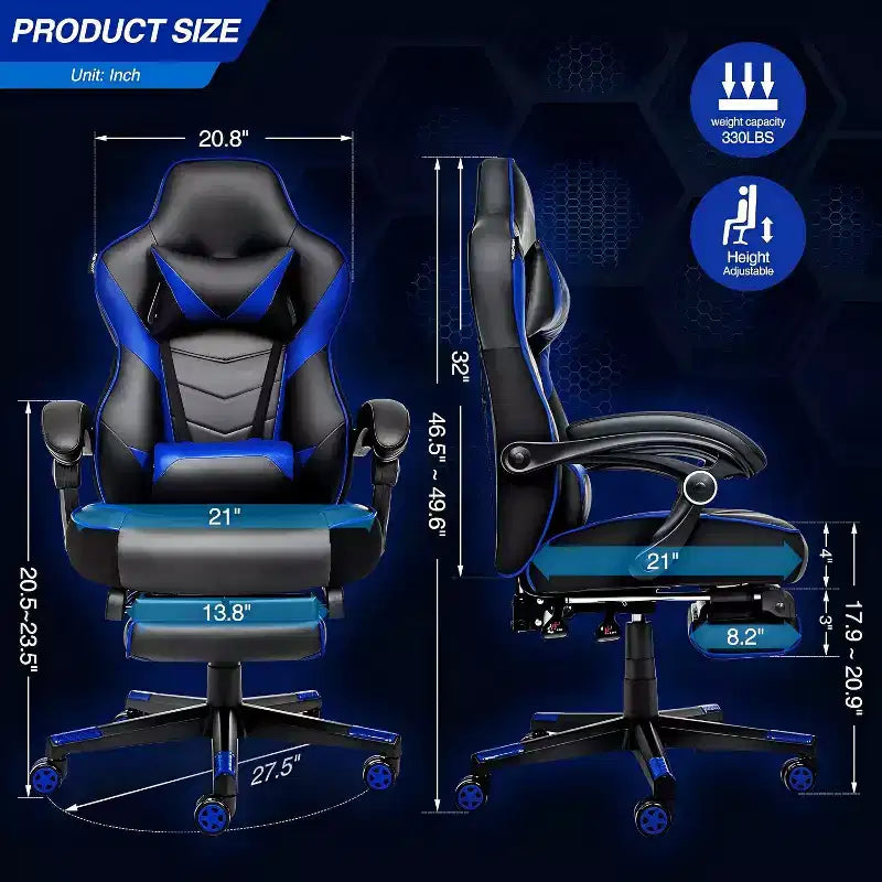 Sillón de oficina ELECWISH con reposapiés, soporte lumbar, silla ergonómica transpirable con cojín de muelles ensacados, sillas para adultos