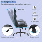 Silla de oficina cómoda y elegante FDW Gaming Chiar con masaje, soporte lumbar ajustable, giro de 360 grados y ruedas de deslizamiento suave