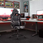 Silla de oficina cómoda y elegante FDW Gaming Chiar con masaje, soporte lumbar ajustable, giro de 360 grados y ruedas de deslizamiento suave