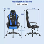 Silla de oficina cómoda y elegante FDW Gaming Chiar con masaje, soporte lumbar ajustable, giro de 360 grados y ruedas de deslizamiento suave
