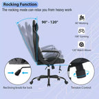 Silla de oficina cómoda y elegante FDW Gaming Chiar con masaje, soporte lumbar ajustable, giro de 360 grados y ruedas de deslizamiento suave