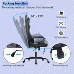 Silla de oficina cómoda y elegante FDW Gaming Chiar con masaje, soporte lumbar ajustable, giro de 360 grados y ruedas de deslizamiento suave