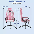 Silla de oficina cómoda y elegante FDW Gaming Chiar con masaje, soporte lumbar ajustable, giro de 360 grados y ruedas de deslizamiento suave