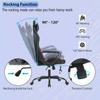 Silla de oficina cómoda y elegante FDW Gaming Chiar con masaje, soporte lumbar ajustable, giro de 360 grados y ruedas de deslizamiento suave