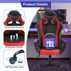 Silla de oficina cómoda y elegante FDW Gaming Chiar con masaje, soporte lumbar ajustable, giro de 360 grados y ruedas de deslizamiento suave