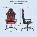 Silla de oficina cómoda y elegante FDW Gaming Chiar con masaje, soporte lumbar ajustable, giro de 360 grados y ruedas de deslizamiento suave