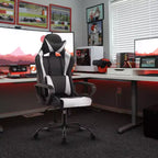 Silla de oficina cómoda y elegante FDW Gaming Chiar con masaje, soporte lumbar ajustable, giro de 360 grados y ruedas de deslizamiento suave