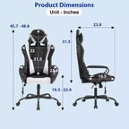 Silla de oficina cómoda y elegante FDW Gaming Chiar con masaje, soporte lumbar ajustable, giro de 360 grados y ruedas de deslizamiento suave