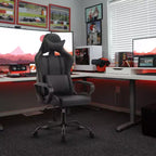 Silla de oficina cómoda y elegante FDW Gaming Chiar con masaje, soporte lumbar ajustable, giro de 360 grados y ruedas de deslizamiento suave