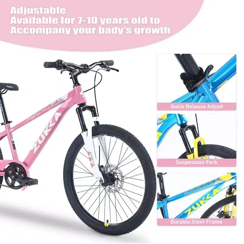 Bicicletas, Bicicleta Híbrida de Carretera para Niños de 20 Pulgadas para Niños Pequeños de 7 a 10 Años, Bicicleta Urbana de Acero, Bicicleta Urbana de Carretera de Una Sola Velocidad para Niños y Niñas