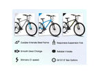 BAMCBASE Agave Mountain Bike, Bicicleta de Montaña para Hombres y Mujeres con 21 Velocidades, Cuadro de Acero de Alta Resistencia, Freno en V, Bicicleta Rígida para Adultos