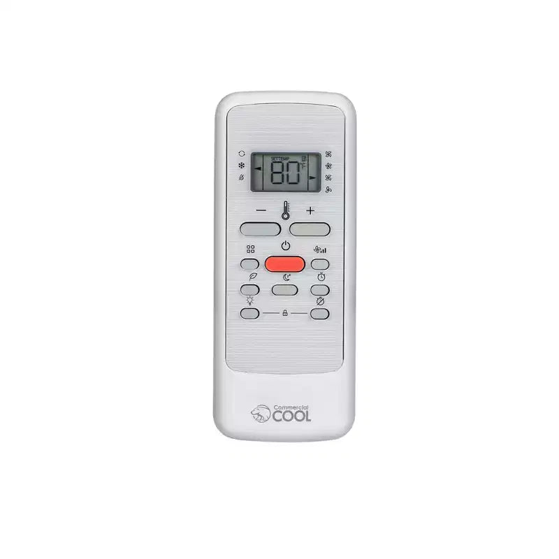 Acondicionador de aire de ventana Commercial Cool de 8000 BTU, enfría hasta 32.5 metros cuadrados, unidad de aire acondicionado con control remoto, 3 velocidades de enfriamiento y función de solo ventilador, blanco