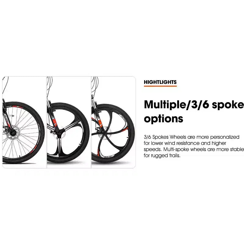 Bicicleta de montaña HILAND 26 para hombre y mujer, rueda de 3/6/multirrayos, 18 velocidades