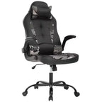 Silla de oficina para juegos BestMassage, silla de escritorio para ordenador con soporte lumbar y reposacabezas ajustable, y silla de jugador de piel sintética para adultos