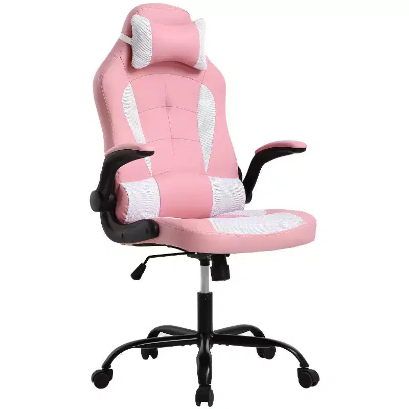 Silla de oficina para juegos BestMassage, silla de escritorio para ordenador con soporte lumbar y reposacabezas ajustable, y silla de jugador de piel sintética para adultos