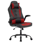 Silla de oficina para juegos BestMassage, silla de escritorio para ordenador con soporte lumbar y reposacabezas ajustable, y silla de jugador de piel sintética para adultos
