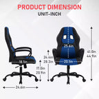 Silla de juego BestMassage Silla de oficina con soporte lumbar Altura ajustable Silla ejecutiva de cuero sintético para mujeres, hombres y adultos