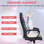 Silla de juego BestMassage Silla de oficina con soporte lumbar Altura ajustable Silla ejecutiva de cuero sintético para mujeres, hombres y adultos