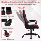 Silla de juego BestMassage Silla de oficina con soporte lumbar Altura ajustable Silla ejecutiva de cuero sintético para mujeres, hombres y adultos