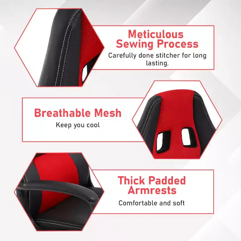 Silla de juego BestMassage Silla de oficina con soporte lumbar Altura ajustable Silla ejecutiva de cuero sintético para mujeres, hombres y adultos