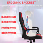 Silla de juego BestMassage Silla de oficina con soporte lumbar Altura ajustable Silla ejecutiva de cuero sintético para mujeres, hombres y adultos