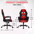 Silla de juego BestMassage Silla de oficina con soporte lumbar Altura ajustable Silla ejecutiva de cuero sintético para mujeres, hombres y adultos
