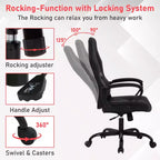 Silla de juego BestMassage Silla de oficina con soporte lumbar Altura ajustable Silla ejecutiva de cuero sintético para mujeres, hombres y adultos