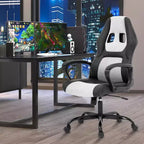 Silla de juego BestMassage Silla de oficina con soporte lumbar Altura ajustable Silla ejecutiva de cuero sintético para mujeres, hombres y adultos