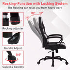Silla de juego BestMassage Silla de oficina con soporte lumbar Altura ajustable Silla ejecutiva de cuero sintético para mujeres, hombres y adultos