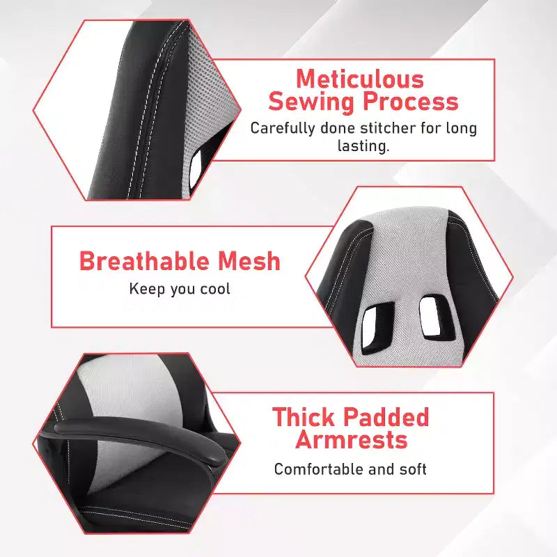 Silla de juego BestMassage Silla de oficina con soporte lumbar Altura ajustable Silla ejecutiva de cuero sintético para mujeres, hombres y adultos