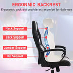Silla de juego BestMassage Silla de oficina con soporte lumbar Altura ajustable Silla ejecutiva de cuero sintético para mujeres, hombres y adultos