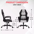 Silla de juego BestMassage Silla de oficina con soporte lumbar Altura ajustable Silla ejecutiva de cuero sintético para mujeres, hombres y adultos