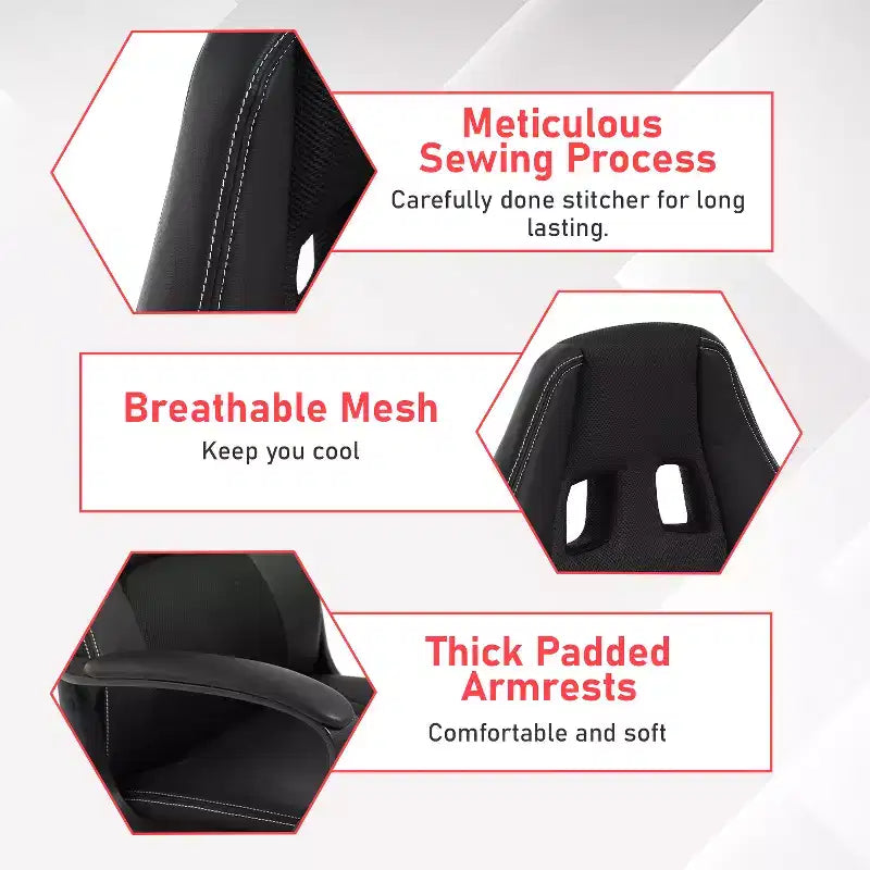 Silla de juego BestMassage Silla de oficina con soporte lumbar Altura ajustable Silla ejecutiva de cuero sintético para mujeres, hombres y adultos