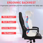 Silla de juego BestMassage Silla de oficina con soporte lumbar Altura ajustable Silla ejecutiva de cuero sintético para mujeres, hombres y adultos