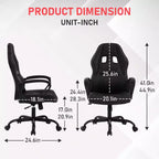 Silla de juego BestMassage Silla de oficina con soporte lumbar Altura ajustable Silla ejecutiva de cuero sintético para mujeres, hombres y adultos