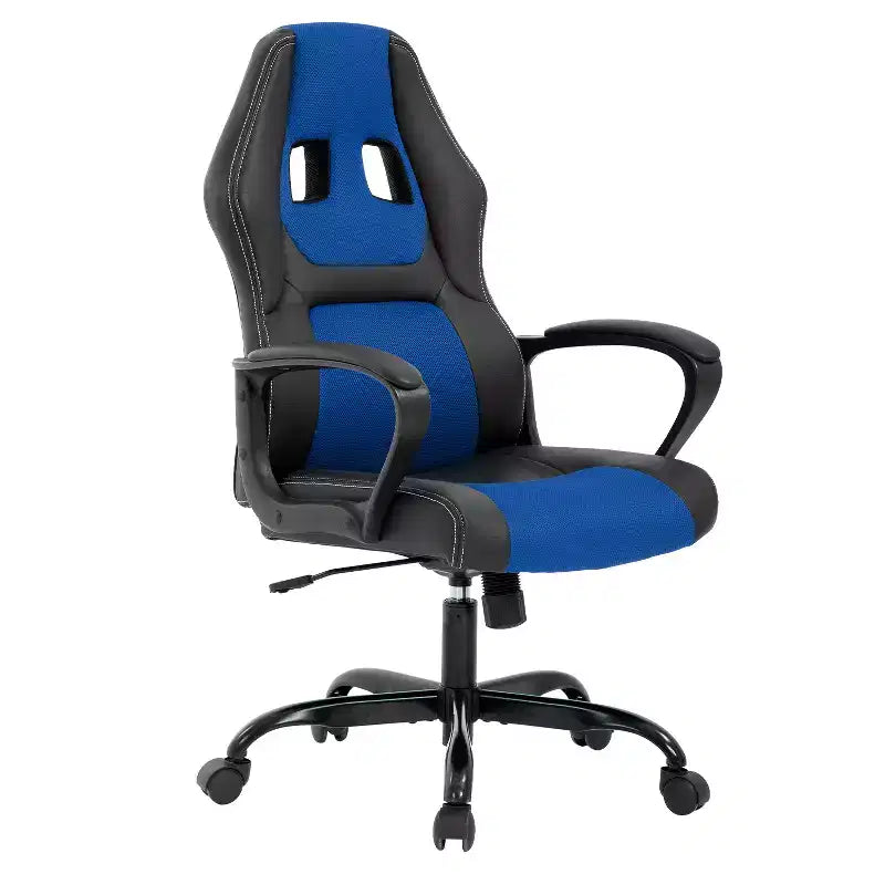 Silla de juego BestMassage Silla de oficina con soporte lumbar Altura ajustable Silla ejecutiva de cuero sintético para mujeres, hombres y adultos