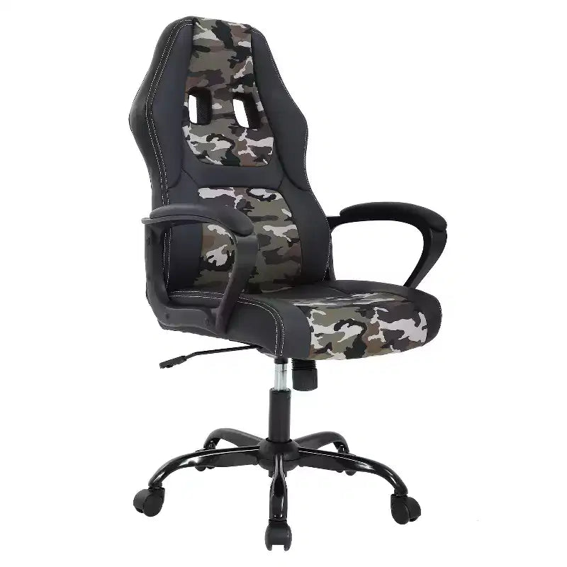 Silla de juego BestMassage Silla de oficina con soporte lumbar Altura ajustable Silla ejecutiva de cuero sintético para mujeres, hombres y adultos