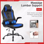 FDW Silla Gaming Silla de Oficina con Soporte Lumbar Silla de Videojuegos de Cuero PU para Adultos