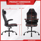 FDW Silla Gaming Silla de Oficina con Soporte Lumbar Silla de Videojuegos de Cuero PU para Adultos