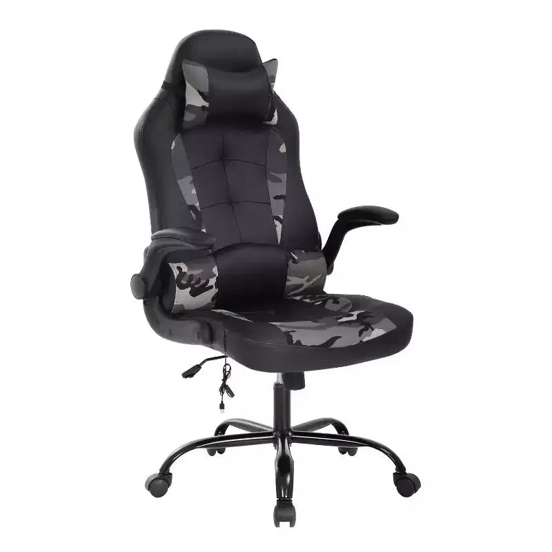 FDW Silla Gaming Silla de Oficina con Soporte Lumbar Silla de Videojuegos de Cuero PU para Adultos