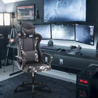 Silla BestMassage Gaming de oficina con respaldo alto y función de masaje con soporte lumbar, de piel sintética, giratoria con ruedas, para adultos y adolescentes