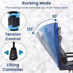 Silla BestMassage Gaming de oficina con respaldo alto y función de masaje con soporte lumbar, de piel sintética, giratoria con ruedas, para adultos y adolescentes
