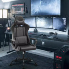 Silla BestMassage Gaming de oficina con respaldo alto y función de masaje con soporte lumbar, de piel sintética, giratoria con ruedas, para adultos y adolescentes