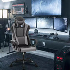 Silla BestMassage Gaming de oficina con respaldo alto y función de masaje con soporte lumbar, de piel sintética, giratoria con ruedas, para adultos y adolescentes